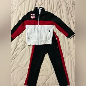 Polo by Ralph Lauren Kids Black and Red Jogger Set
